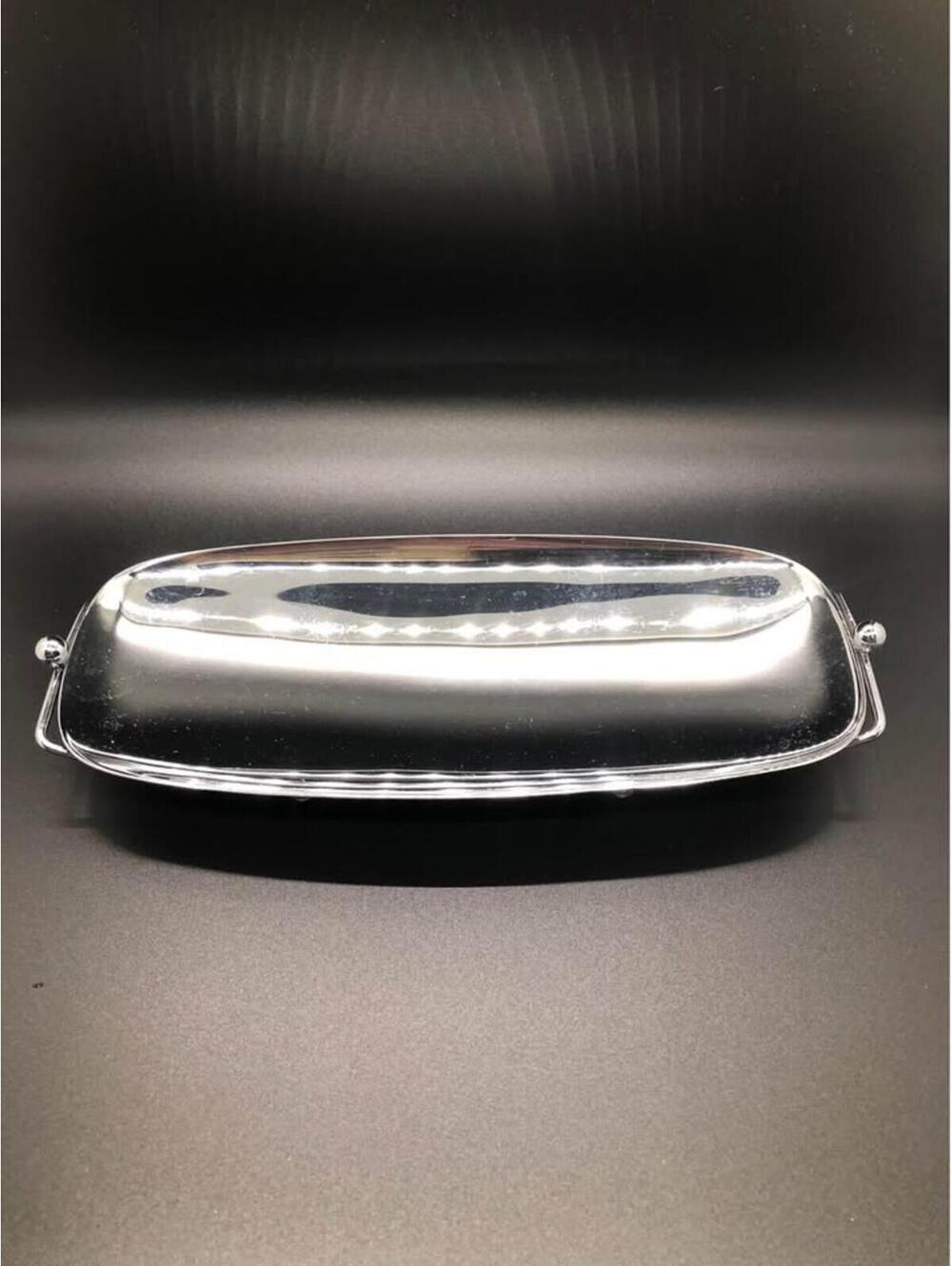 Vintage Shelton-Ware NYC Silver Footed Tray 14"X5.2" MCM Chrome